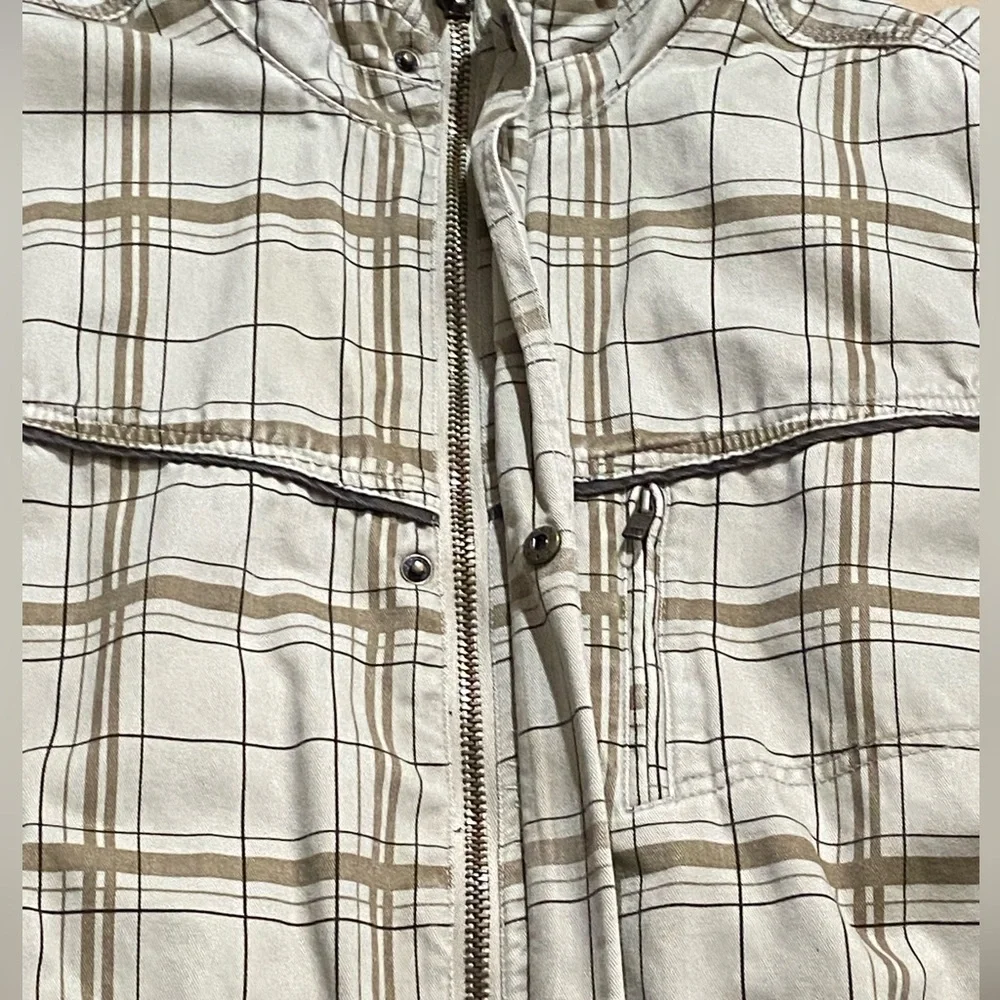 Quicksilver Insulated Winter Jacket Ski Snowboard plaid beige
